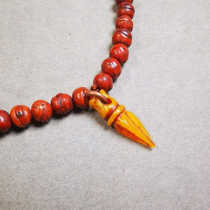 Gandhanra Tibetan Yak Bone Amulet Vajra Kila(Dorje Phurba) for Mala,Prayer Beads