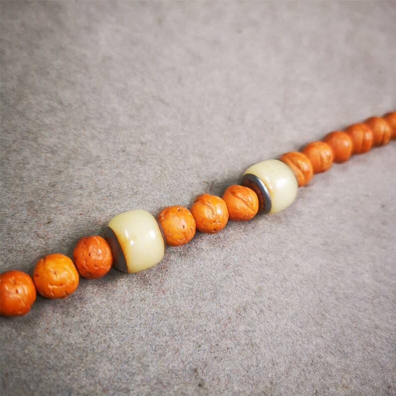 Mala Spacer Bead,Yak Bone Marker Beads for Prayer Beads Necklace