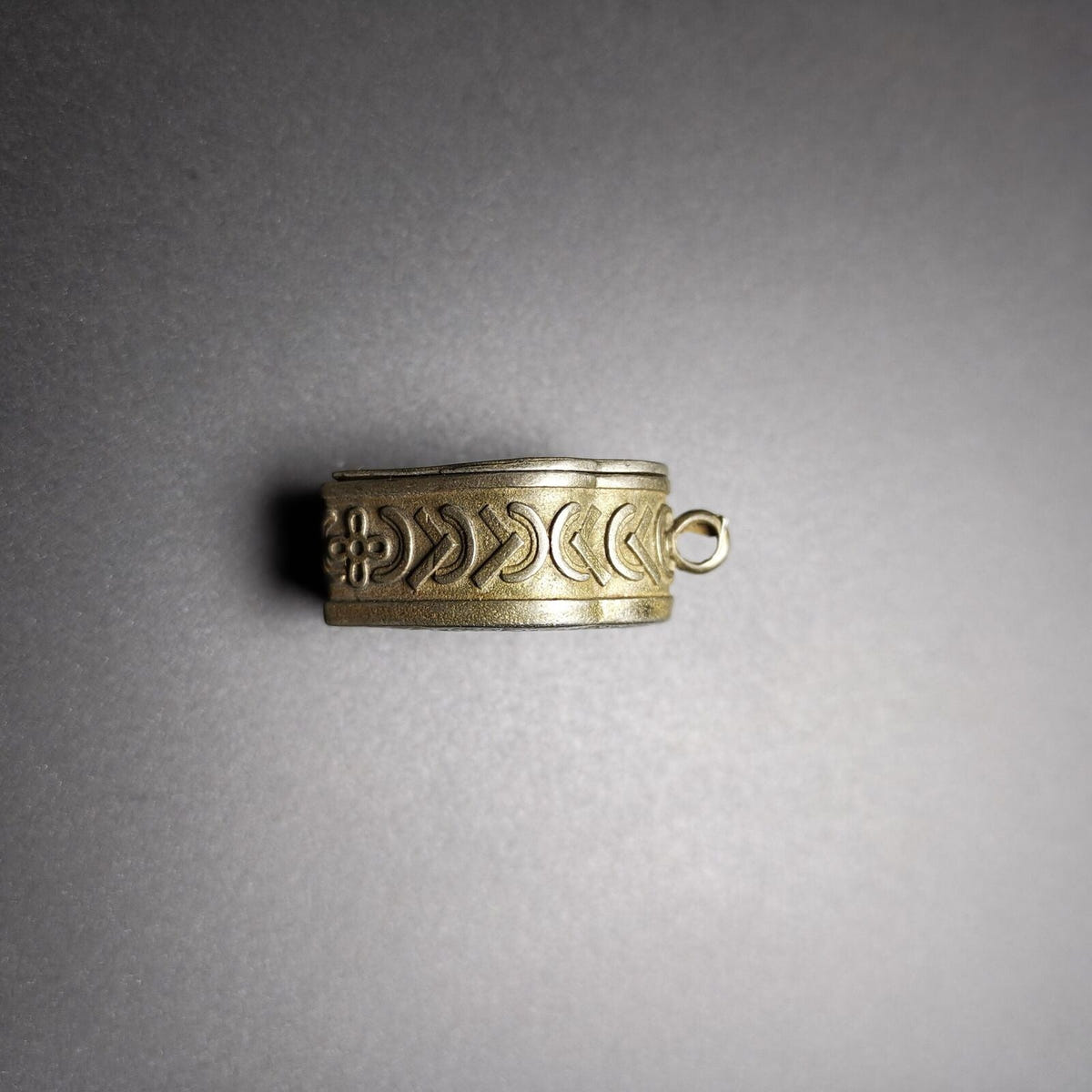Amulet Pendant,Gau Ghau Shrine, 1.1" - Tibetan Buddhist amulet, close-up detail