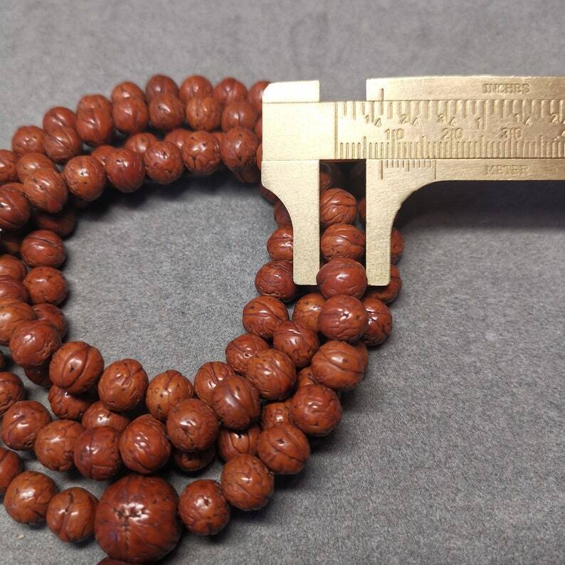 Old 108 Bodhi Beads Mala,8mm Prayer Beads for Meditation,32 inches