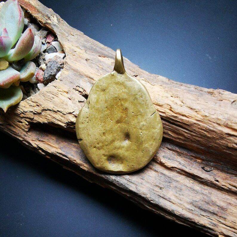 Buddhist Amulet,vajra club and tribu bell Pendant - Tibetan Buddhist amulet, detailed view