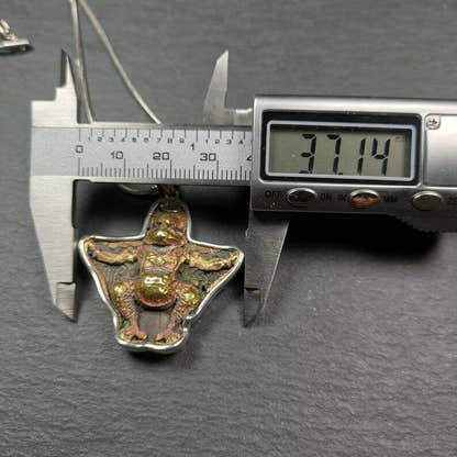 Amulet,Garuda,Golden-winged Bird Pendant,1.6 inches - Tibetan Buddhist amulet, size reference