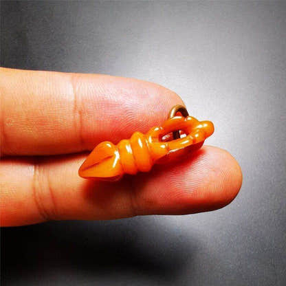 Yak Bone Amulet Vajra Kila Dorje Phurba - Tibetan Buddhist amulet, view 8