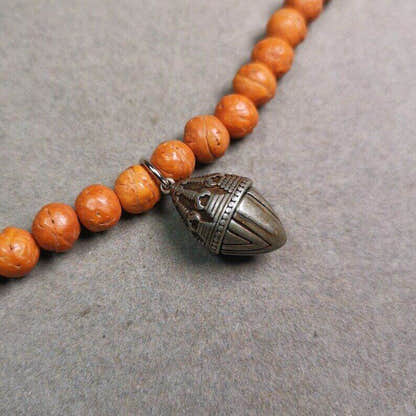 Mala Pendant,Niangla Tsa Tsa Stupa Gau Shrine Amulet - Tibetan Buddhist mala beads, view 4