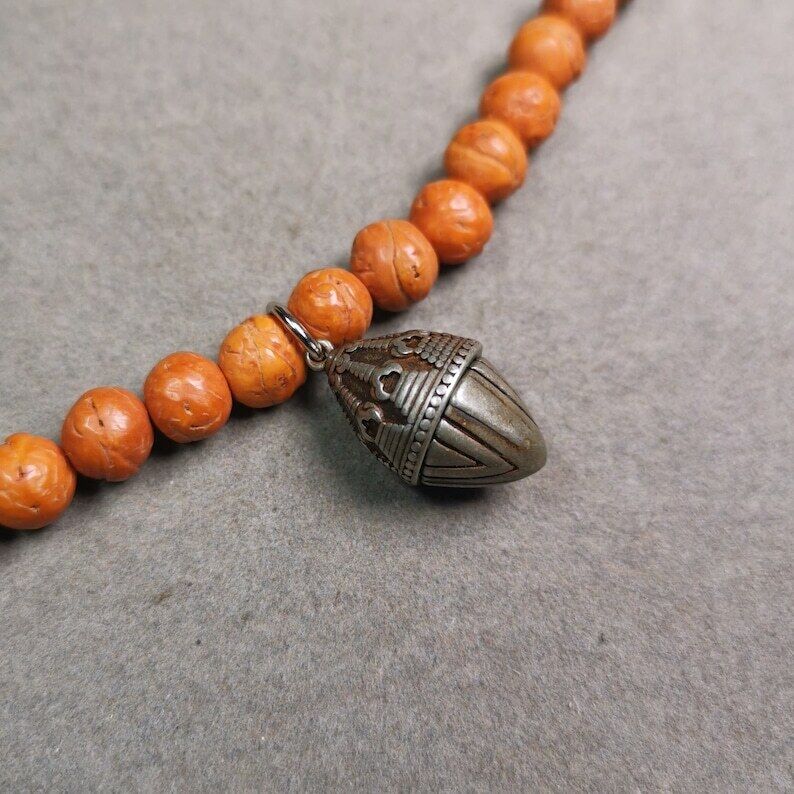 Mala Pendant,Niangla Tsa Tsa Stupa Gau Shrine Amulet for Prayer Beads