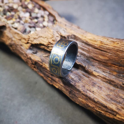 Tibetan Ring,Dzi Totem Ring 0.95"