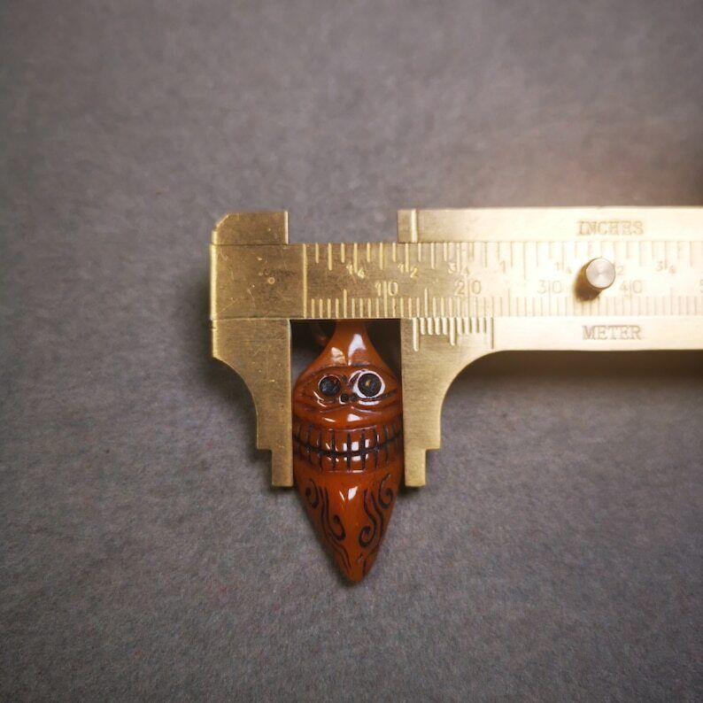 Yak Bone Amulet,Skull Vajra Kila(Dorje Phurba) Pendant