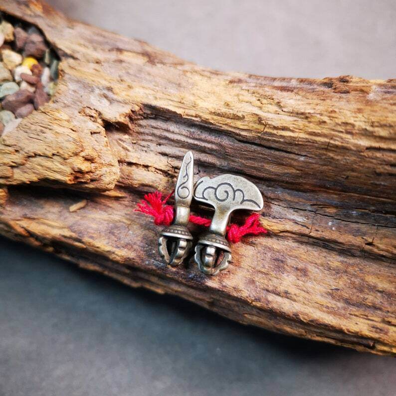 Amulet Pendant,Mini Phurba and Kartika, Mala Accessories - Tibetan Buddhist mala beads, detailed view
