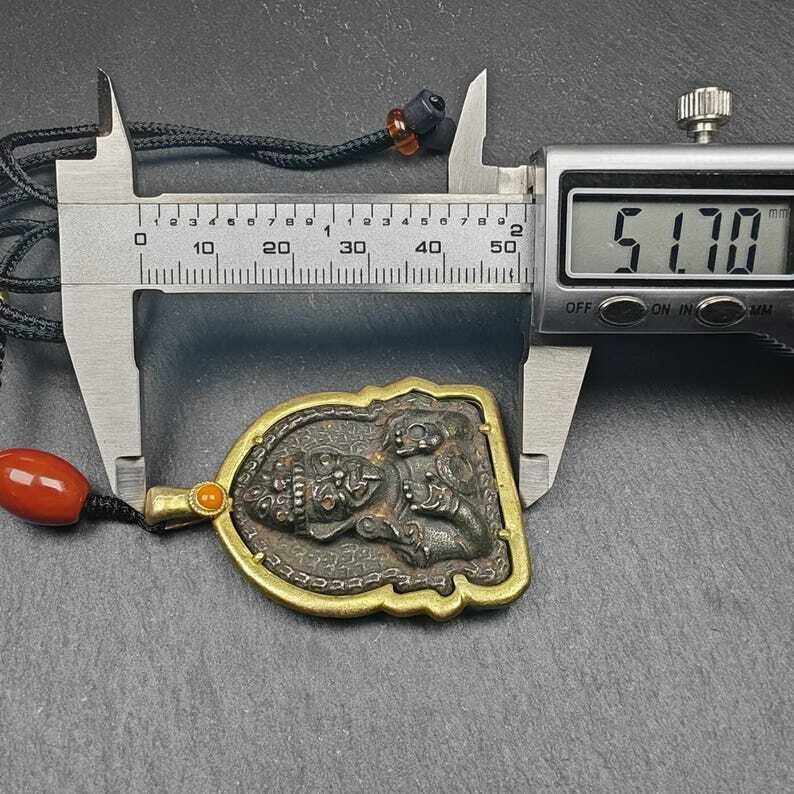 Drashi Lhamo Amulet,Gandhanra Vintage Tibetan Buddhist Pendant,Zashi Lhamo,Buddhist Protective Charm,Spiritual Gift,52×36mm