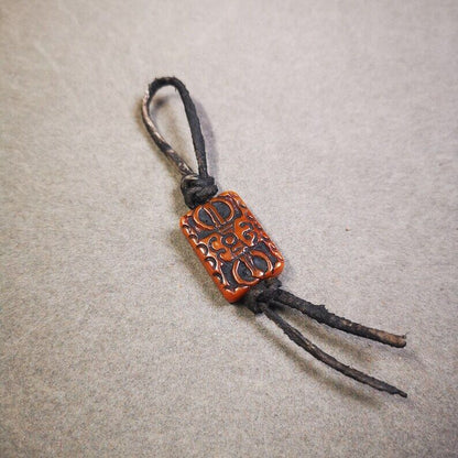 Gandhanra Tibetan Buddhism Vajra Pendant,Hand Carved Yak Bone Dorje Amulet