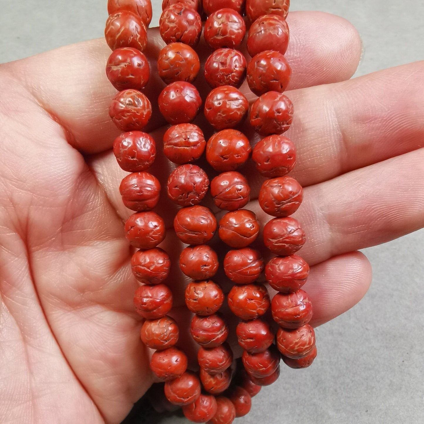 Old 108 Bodhi Beads Mala,9mm Prayer Beads Necklace,84cm Long