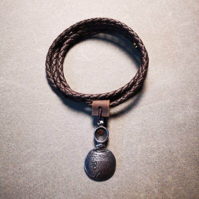 Gandhanra Handmade Tibetan Buddhist Amulet,Skull Sitavana and Flame Pendant - Tibetan Buddhist amulet, size reference