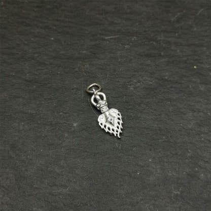 Amulet,Fire Vajra Sword of Manjushri,Sterling Silver,0.8 - Tibetan Buddhist amulet, view 8