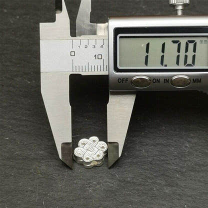 Mala Bead Pendant,Sterling Silver Lucky Knot Bead,Endless Knot - Tibetan Buddhist mala beads, view 8