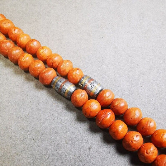 Mala Spacer Bead,Cold Iron Stripe Marker Beads for Prayer Beads Necklace