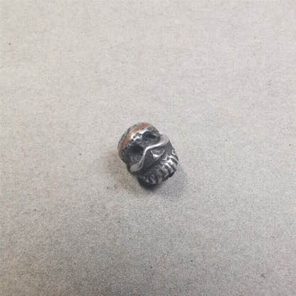 Mala Spacer Bead,Skull Citipati Marker Bead 0.43" - Tibetan Buddhist mala beads, view 5