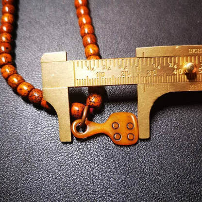 Yak Bone Carved Mantra Dot Prayer Bead Pendant,Bead Counter Clip Amulet for Mala - Tibetan Buddhist mala beads, size reference