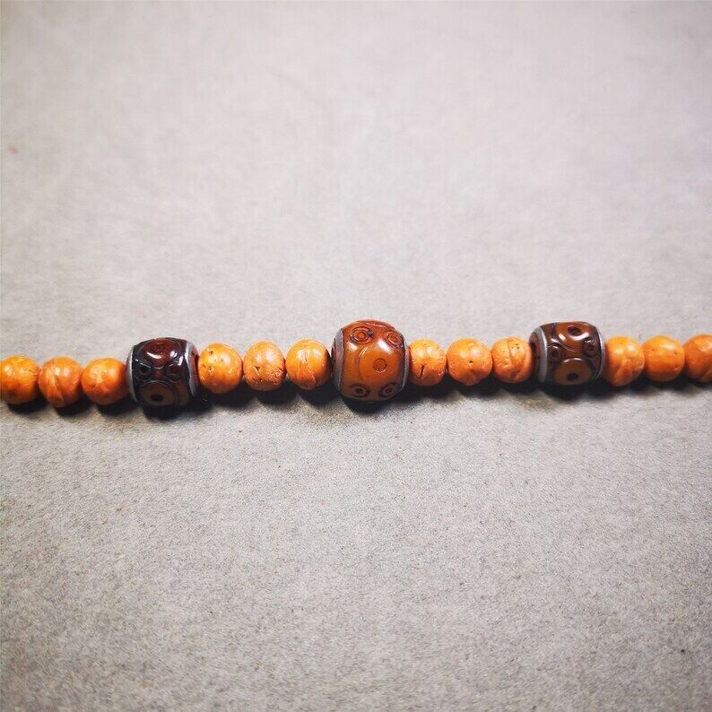 Mala Spacer Bead,Yak Bone Dice Marker Beads for Prayer Bead Necklace