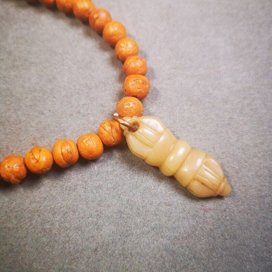 Yak Bone Amulet,Vajra Pendant for Mala,Prayer Beads