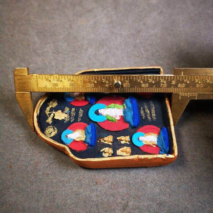 Gandhanra Painted Tibetan Tsa Tsa Mold Statue,Five Dhyani Buddhas - Tibetan Buddhist statue, view 8