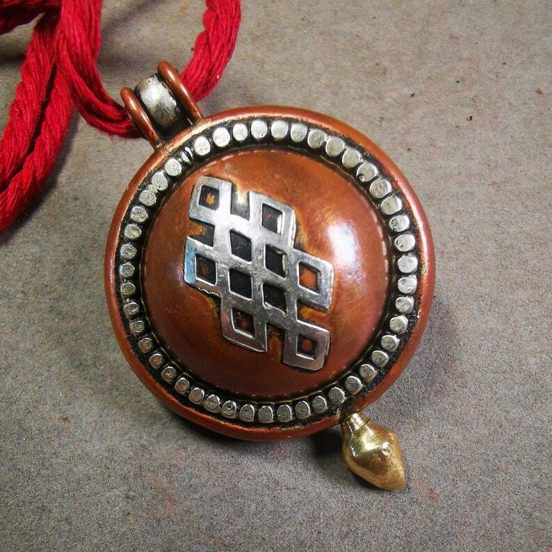 Gau Ghau Shrine, Amulet 2.16" - Tibetan Buddhist amulet, size reference