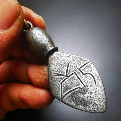 Gandhanra Vintage Skull Sitavana Phurba Amulet,Kila,Kilaka Pendant - Tibetan Buddhist amulet, view 7