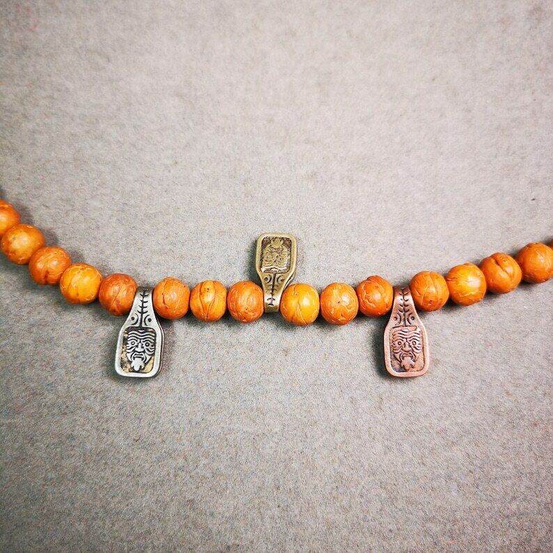 Mala Counter Clip,Drashi Lhamo - Tibetan Buddhist mala beads, detailed view