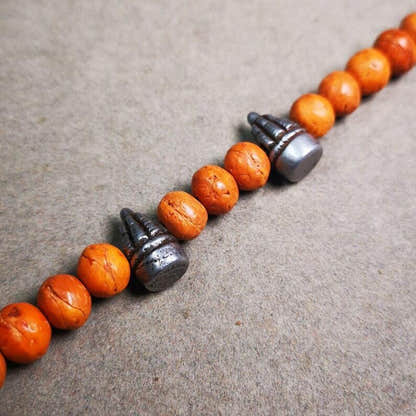 Amulet,Stupa Bead Pendant for Mala,Bag Hanging,Prayer Bead,0.6" - Tibetan Buddhist mala beads, detailed view