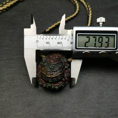 Old Tibetan Tsa Tsa Amulet, Scorpion Guru of Padmasambhava,Scorpion Terma Amulet - Tibetan tsa tsa mold, size reference