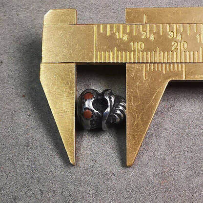 Amulet,Skull Citipati Spacer Pendant Bead for Mala,Necklace,Prayer Bead - Tibetan Buddhist mala beads, size reference