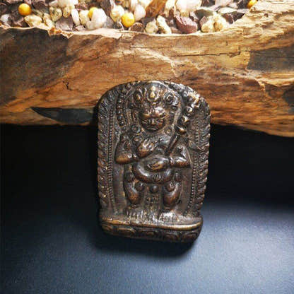 Buddhist Statue,Original Mahakala,Made of Thokcha - Tibetan Buddhist statue, close-up detail