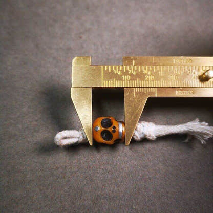 Yak Bone Carved Skull Prayer Bead Pendant,Bead Counter Clip Amulet for Mala - Tibetan Buddhist mala beads, size reference