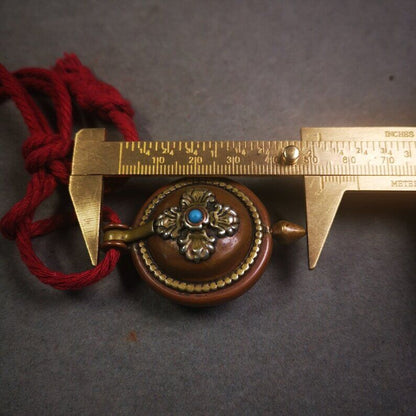 Acient Gau Ghau Shrine, Unique Round Tibetan Buddhist Altar Amulet Pendant