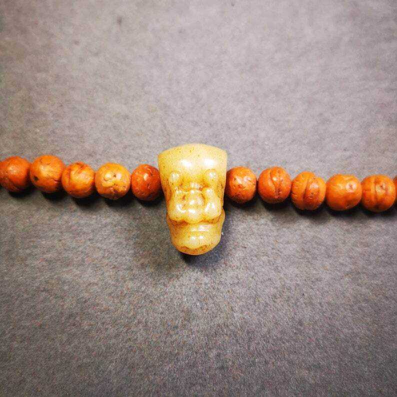Guru Bead, T-drilled 3-Hole Bead for Prayer Bead - Tibetan Buddhist art, view 5