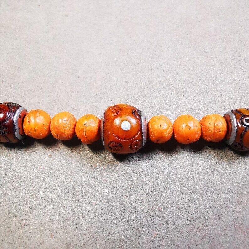 Mala Spacer Bead,Yak Bone Dice Marker Beads for Prayer Bead Necklace