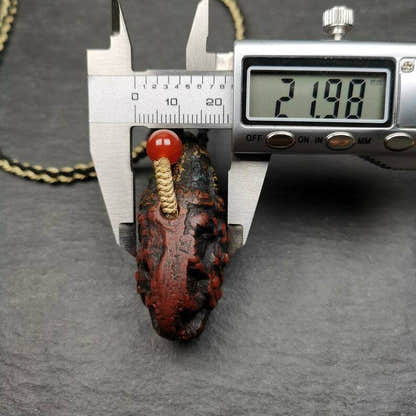 Old Tibetan Tsa Tsa Amulet, Scorpion Guru of Padmasambhava,Scorpion Terma Amulet - Tibetan tsa tsa mold, size reference