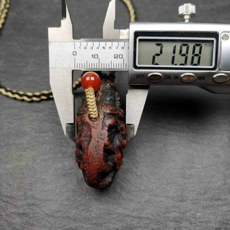 Old Tibetan Tsa Tsa Amulet, Scorpion Guru of Padmasambhava,Scorpion Terma Amulet - Tibetan tsa tsa mold, size reference