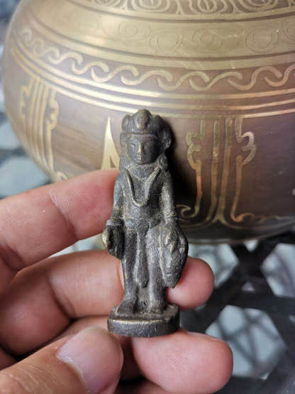 Buddha Statue,from Regong Tibet,70 years old - Tibetan Buddhist statue, close-up detail