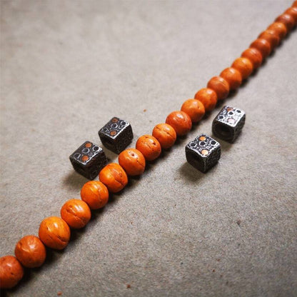 Mala Spacer Bead,Cold Iron Dice Marker Beads for Prayer Beads Necklace