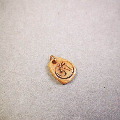 Yak Bone Carved Amulet,Om Pendant for Mala,Bag Hanging - Tibetan Buddhist mala beads, view 5
