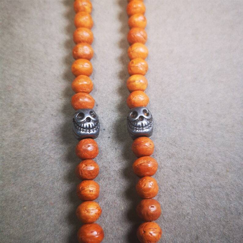 Mala Spacer Beads,Citipati Skull Marker Beads 0.4"×0.4"