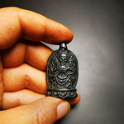 Gandhanra Antique Tibetan Amulet,Masters of Sitavana Skull,Citipati  Pendant