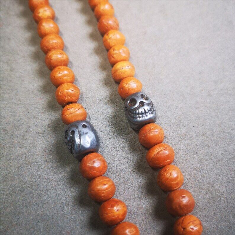 Mala Spacer Beads,Citipati Skull Marker Beads 0.4"×0.4"