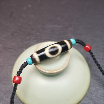 Tibetan Sky & Earth Dzi Bead Necklace,30 Years Old