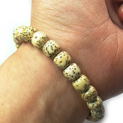 Wrist Mala, Lotus Seed Beads Bracelet,Wrist Prayer Bead,8" Length