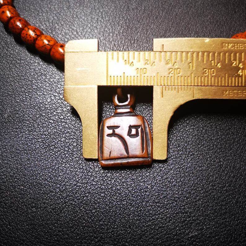 Yak Bone Carved Letter Prayer Bead Pendant - Tibetan Buddhist art, view 5