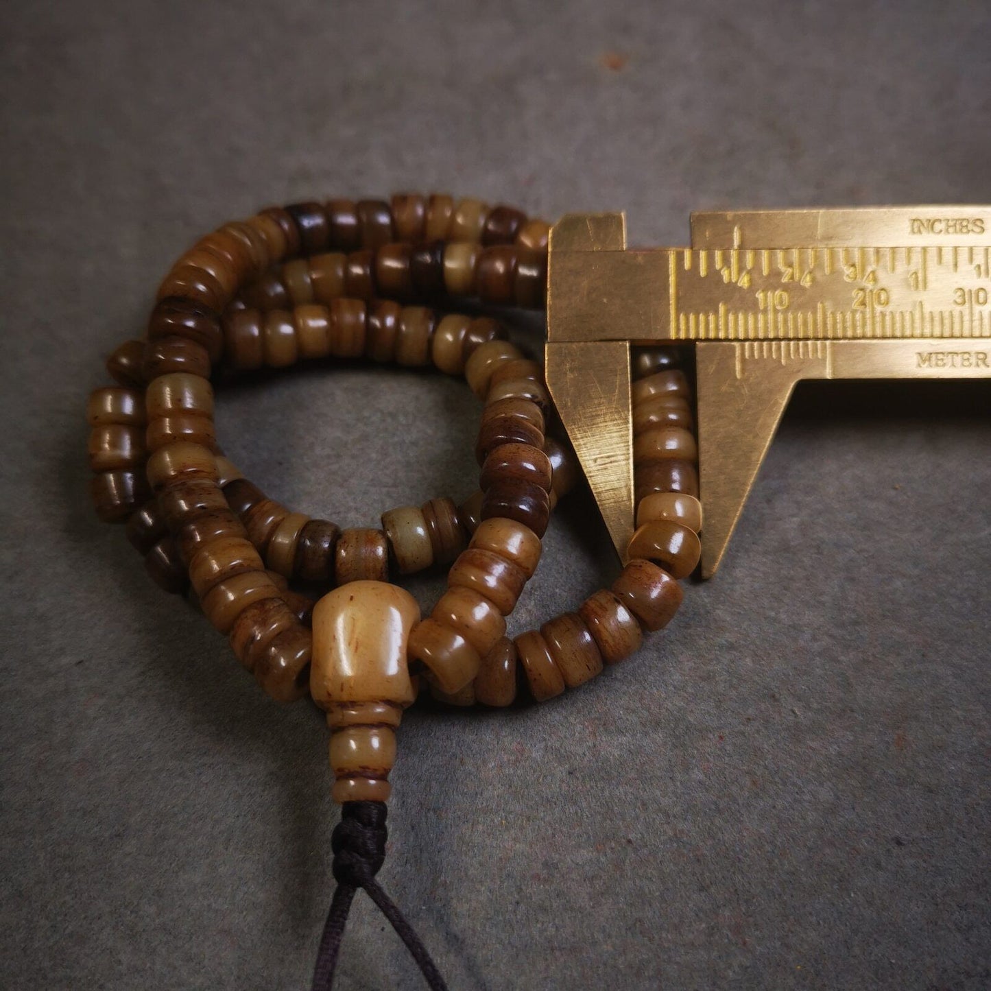 Yak Bone Mala,108 Prayer Beads Necklace,Small Size