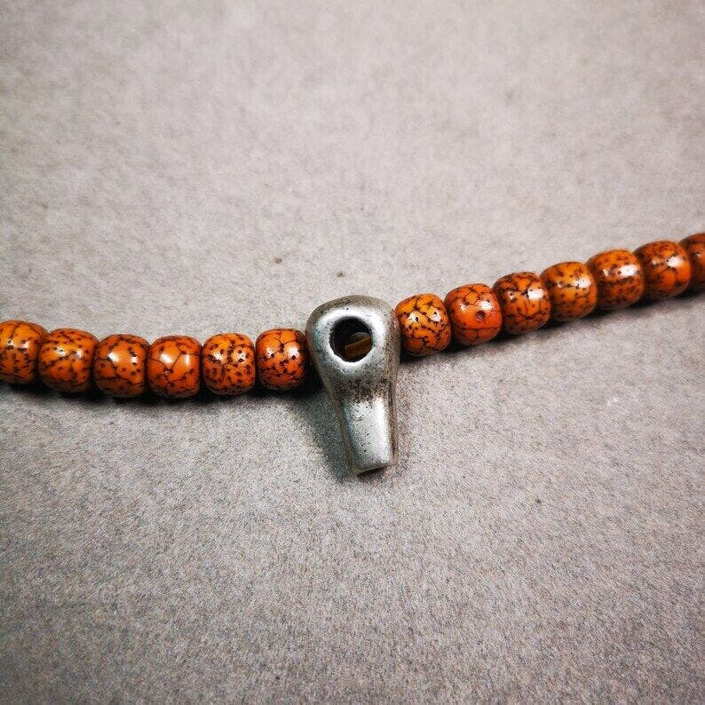 Mala Guru Bead, T-drilled 3-Hole Bead for Prayer Bead,0.8" - Tibetan Buddhist mala beads, view 5