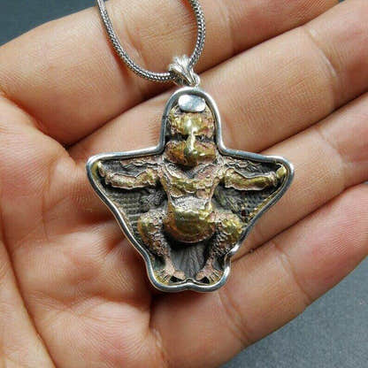 Amulet,Garuda,Golden-winged Bird Pendant,1.6 inches - Tibetan Buddhist amulet, view 5