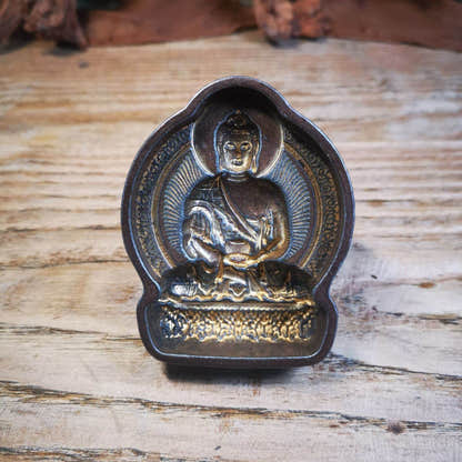 Buddha Statue Tsa Tsa Mold,Amitayus,Amida,Amitabha Tsha - Tibetan Buddhist statue, front view